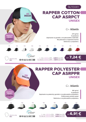 Rapper Cotton Cap, Rapper Polyester Cap