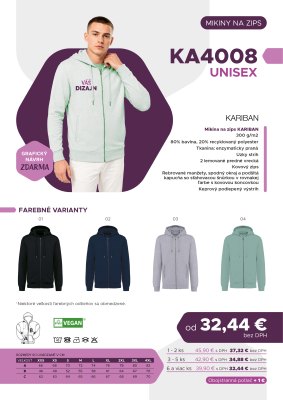Mikina na zips KARIBAN