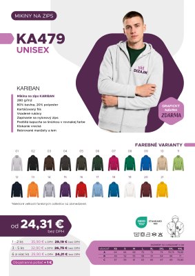 Mikina na zips KARIBAN